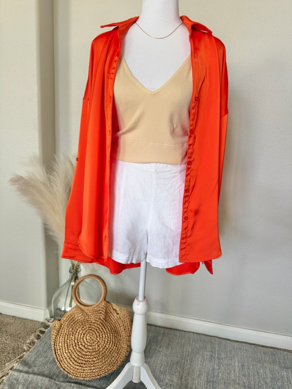NWT In Loom - Papaya Classic Cool Girl Oversized Button Up